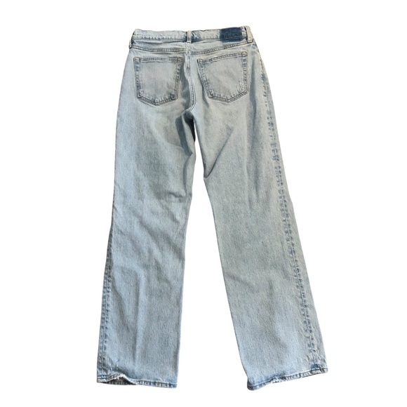 Abercrombie & Fitch The Baggy Low Rise Jeans 26 Light Wash Wide Leg Distressed - Picture 5 of 8